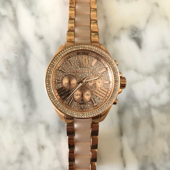 Michael Kors Rose Gold & White Rhinestone Watch - Picture 3 of 8